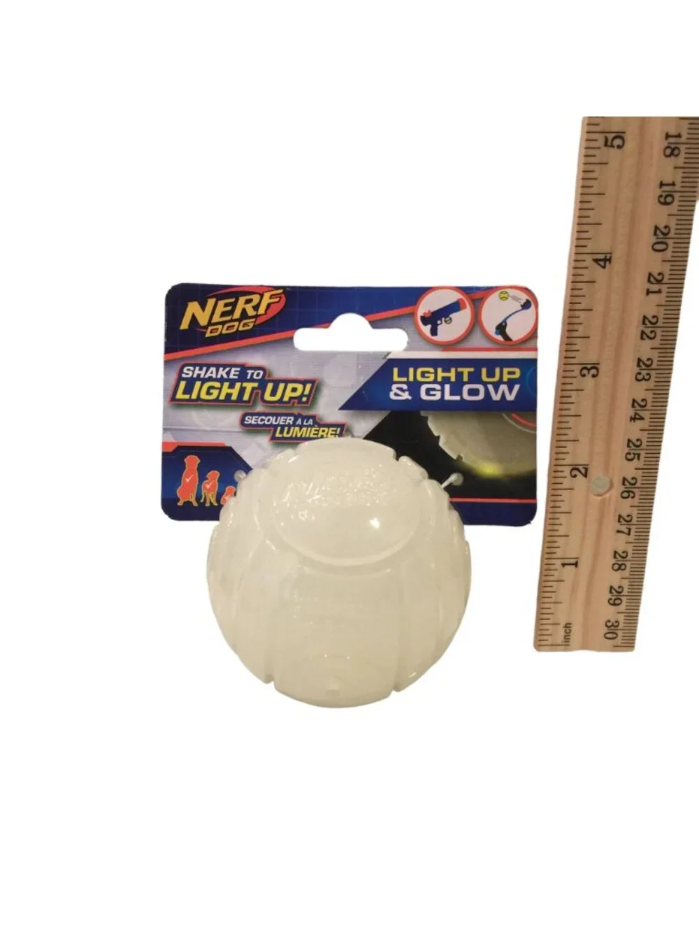 NERF DOG Shake to Light Up! Rubber Interactive LED Lighted Ball